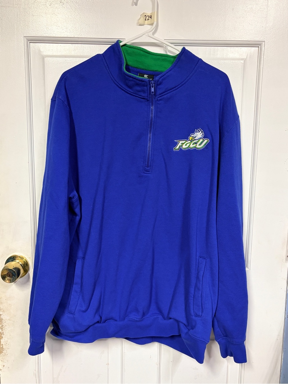 Colosseum Royal Blue Pullover with Green Trim